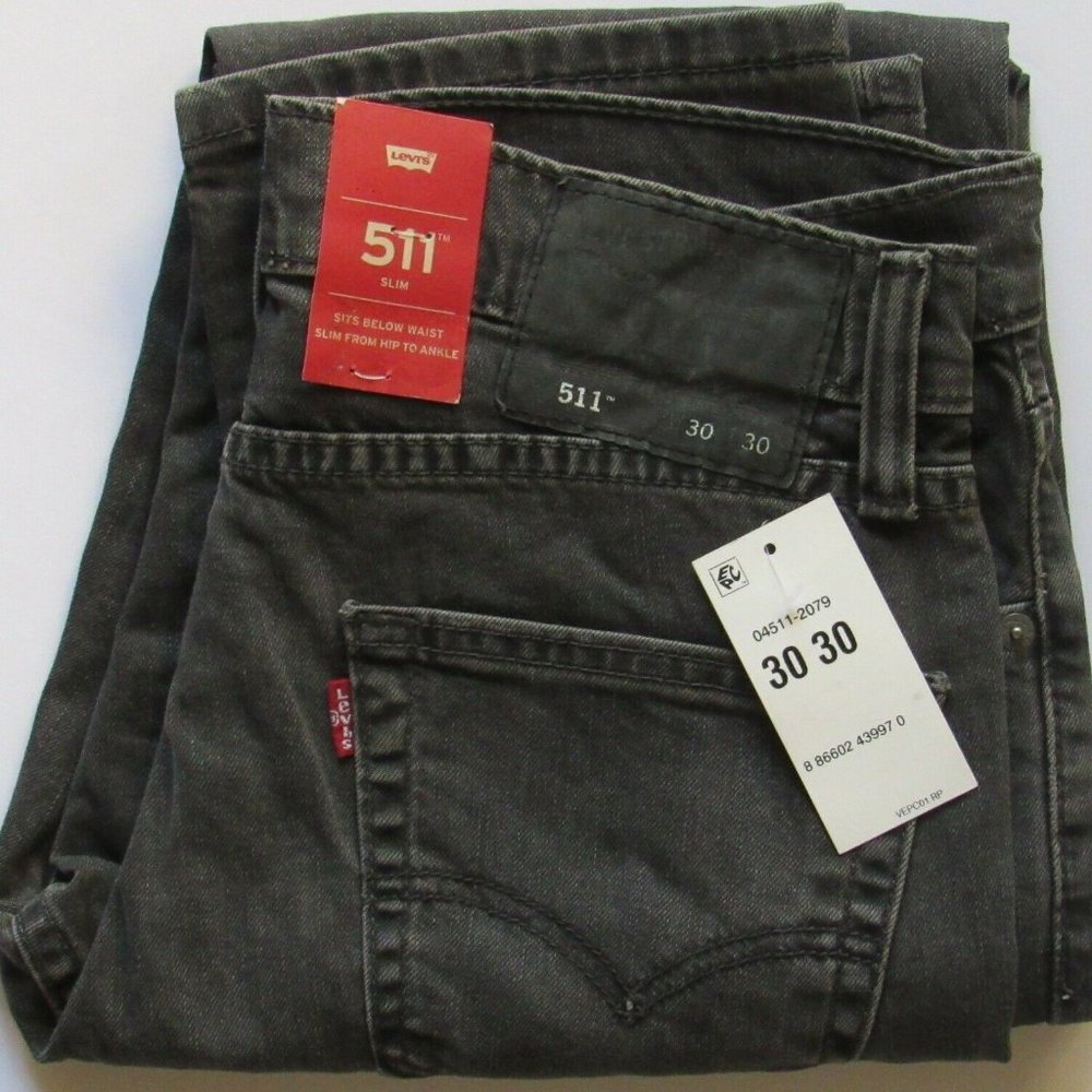 NWT MEN'S LEVI 511 SLIM STRETCH JEANS. FADED GRAY